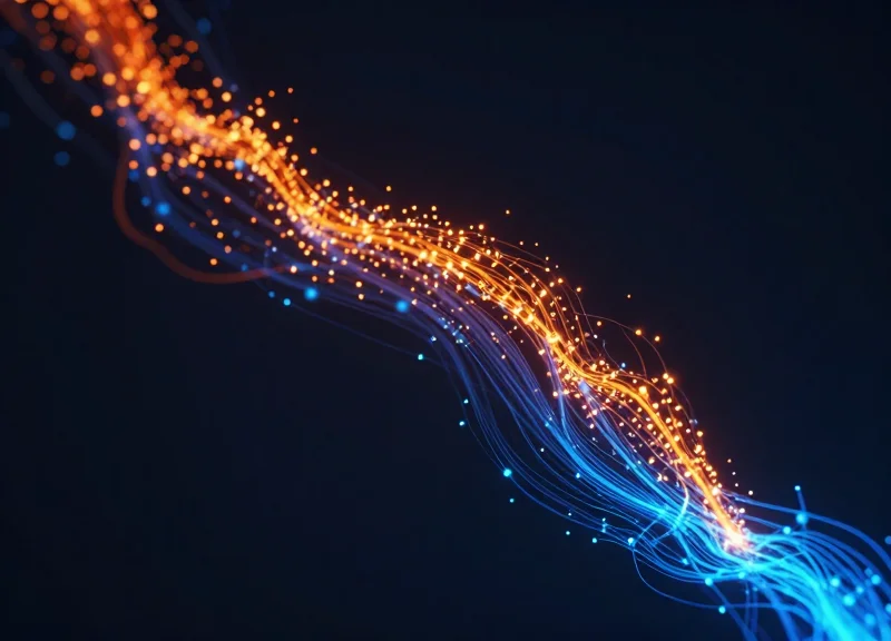 Abstract digital visualization of declining loss metrics with glowing data flows.