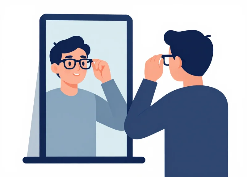 Illustration of a customer enjoying a frictionless shopping experience in an eyewear store.