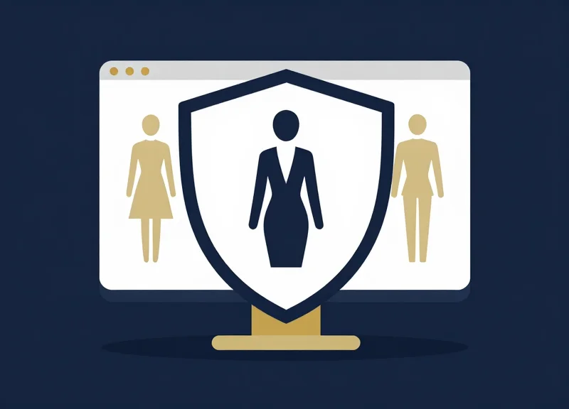 Conceptual illustration of retail security protecting high-end designer merchandise.