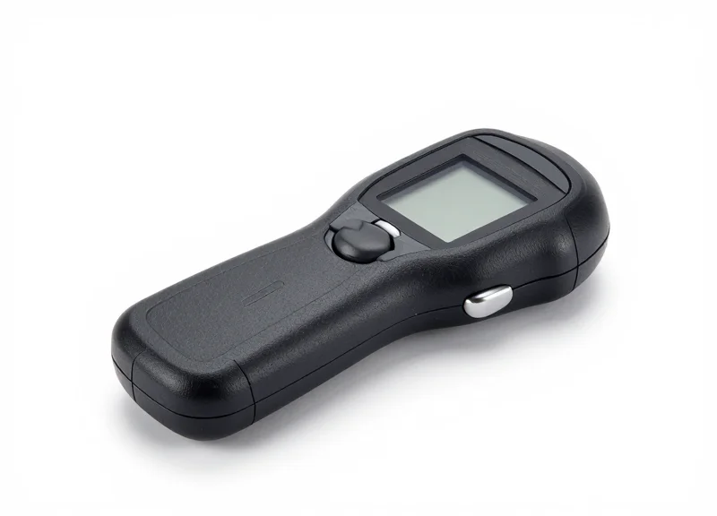 A professional handheld tag tester device showing an ergonomic and modern design on a white background.