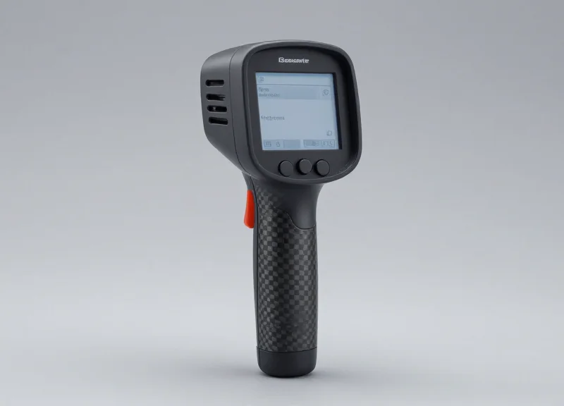 A professional next-gen handheld RFID verification scanner with an ergonomic design.