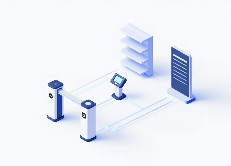 Interconnected modules representing EAS, RFID, and ESL technologies working together.