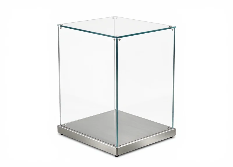 Modern and sustainable EAS security pedestal for premium fashion stores.