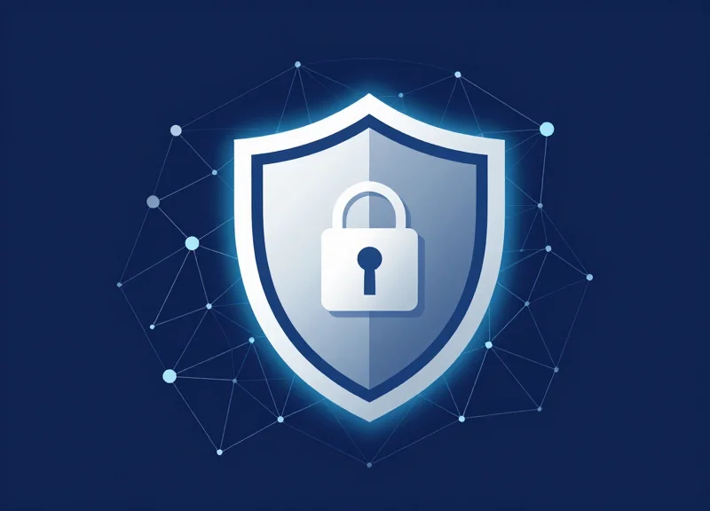 Conceptual illustration showing a shield protecting a digital network, symbolizing future-proofing and security.