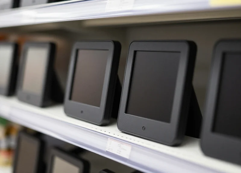 Advanced electronic shelf labels and digital tagging hardware.