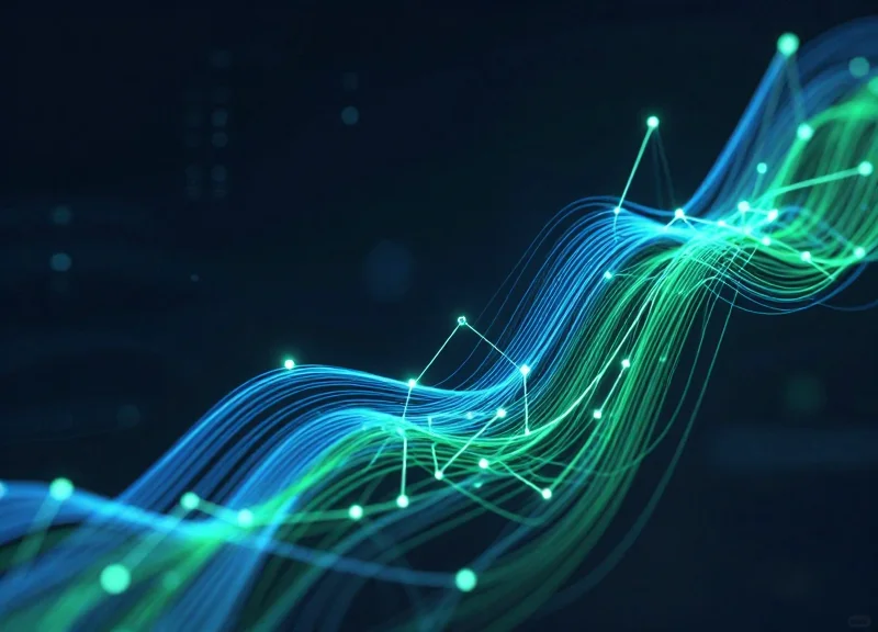 Abstract digital visualization of financial growth and cost savings in a futuristic style.