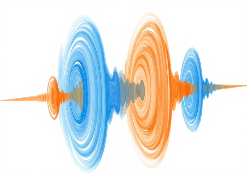Abstract visualization of overlapping electromagnetic waves representing signal interference.