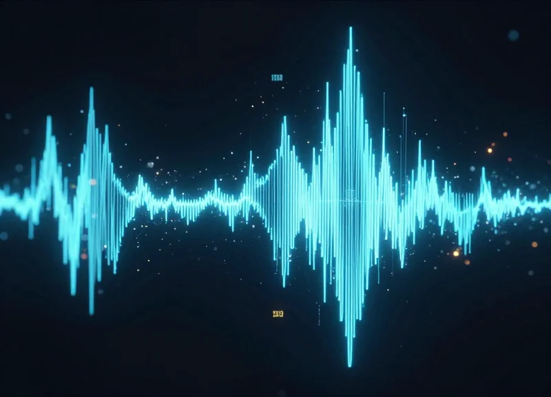 Digital frequency spectrum with glowing spikes indicating malicious signals.