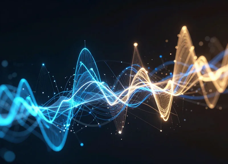 Abstract digital transformation of security signals from messy waves to sharp digital pulses.