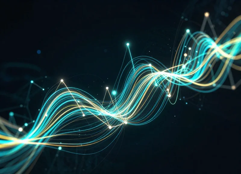 Abstract digital visualization of global connectivity and data streams representing AI-driven remote monitoring.
