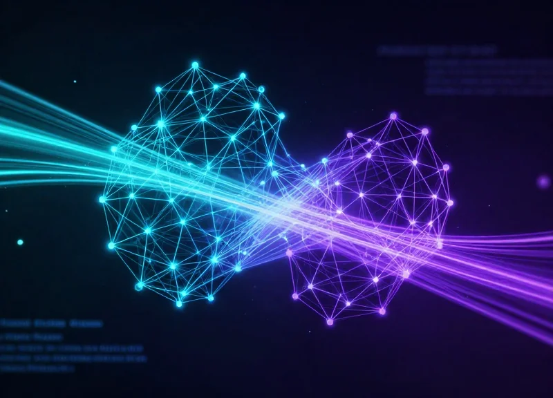 Conceptual visualization of AI and IoT convergence in smart logistics