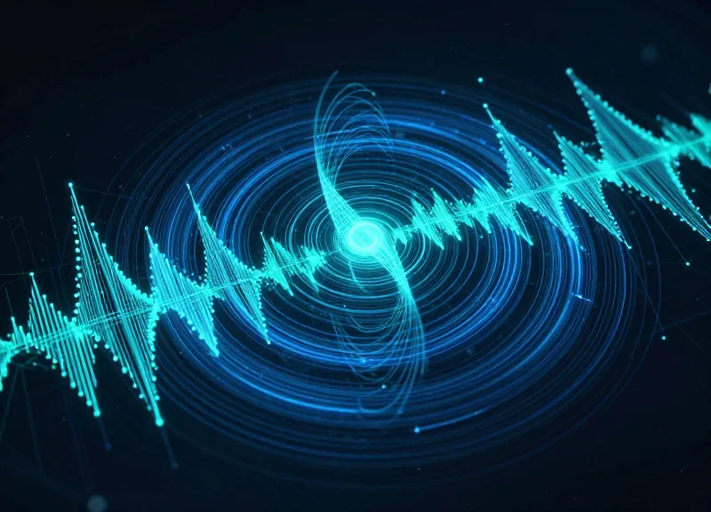 Abstract visualization of RFID radio waves and signal accuracy