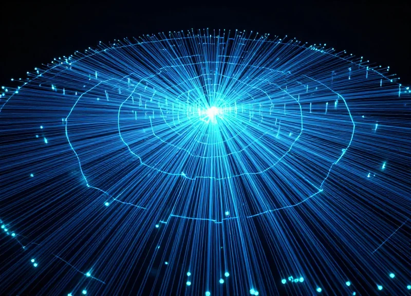 Abstract digital visualization of perfectly synchronized data streams representing high accuracy.