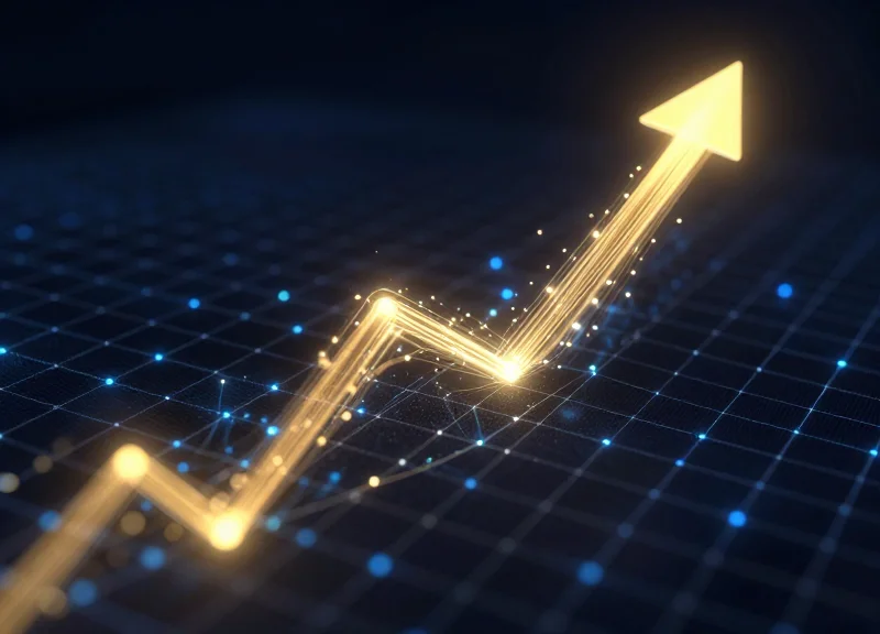 Abstract visualization of financial growth and data accuracy.