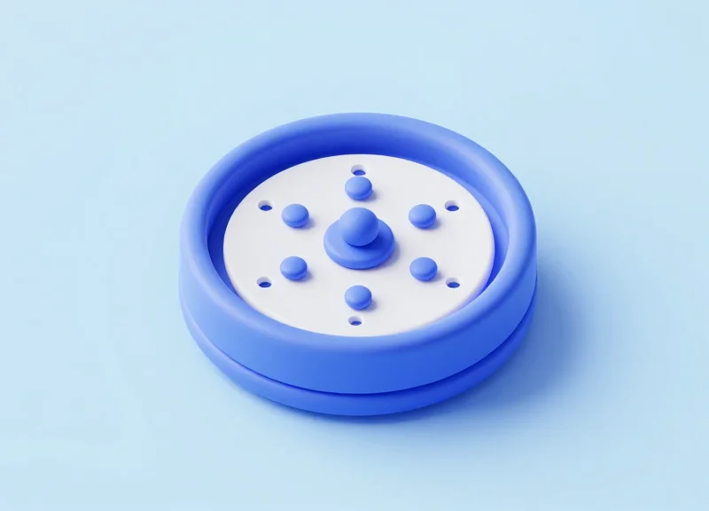 3D model of a centrifuge rotor showing balanced placement points