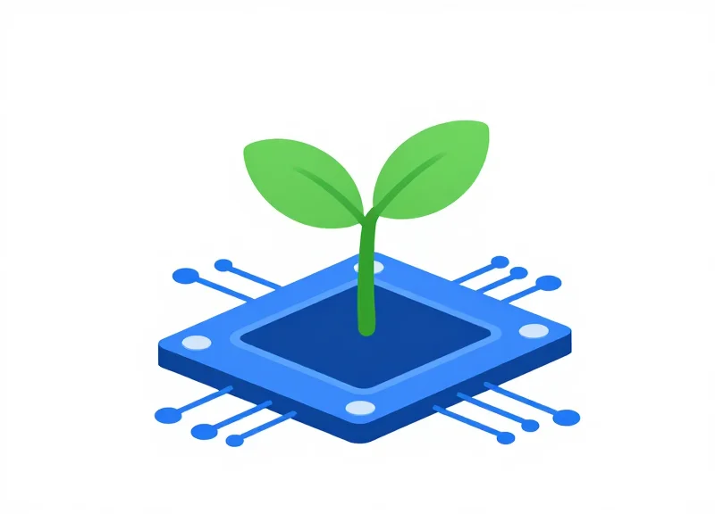 A conceptual illustration of a lab environment growing and flourishing as a result of smart technology investment.
