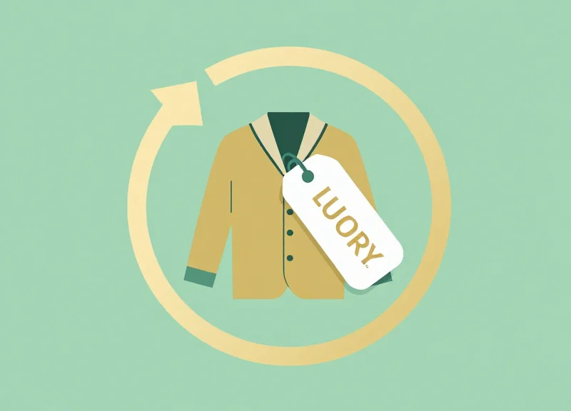 Abstract vector illustration representing the circular economy in luxury retail with eco-friendly security solutions.