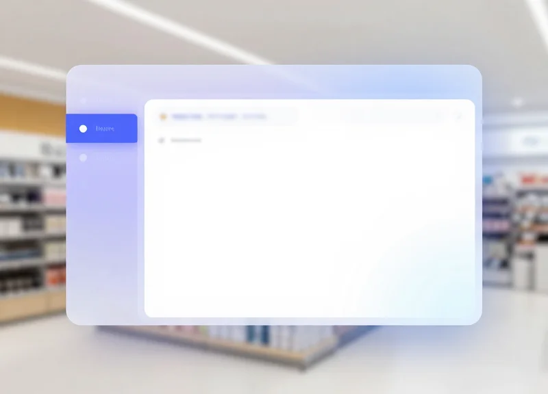 Futuristic digital dashboard showing smart retail analytics and inventory tracking