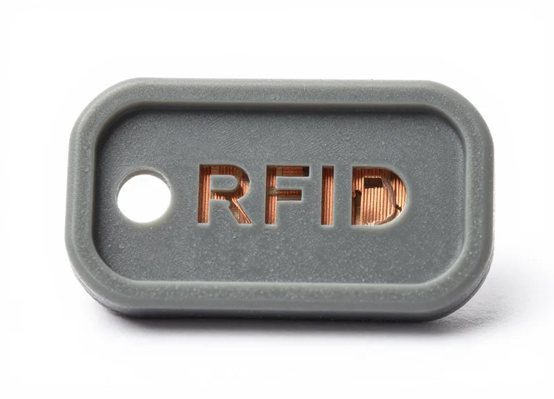 A specialized rugged RFID tag designed for high-humidity environments on a clean white background.