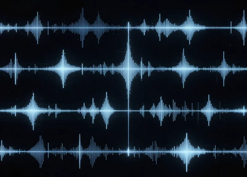 Digital pulses aligned with a grid and clock symbols to represent precision time-stamping in data synchronization.