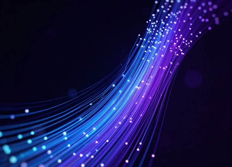 Abstract visualization of fast data streams representing middleware processing.