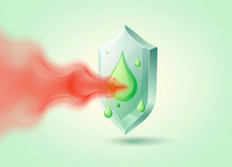 Abstract artistic representation of a protective barrier resisting extreme environmental heat and chemicals.