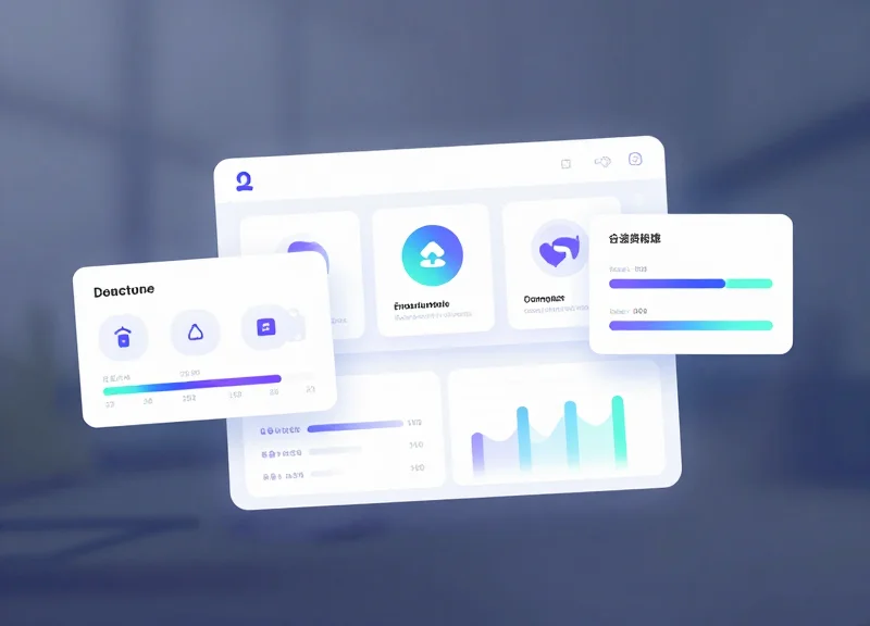 Modern UI dashboard concept for EHS management showing safety and inventory metrics.