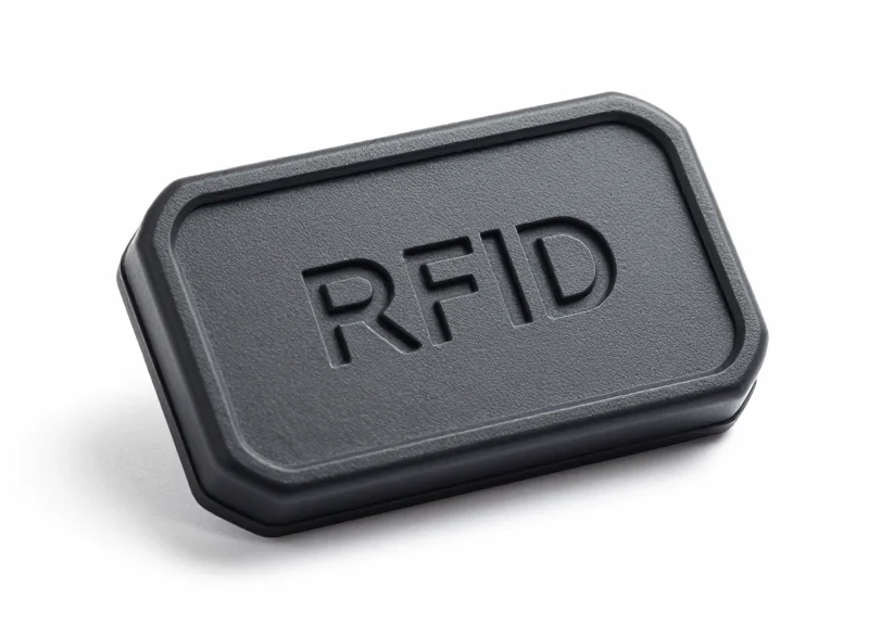 Rugged industrial RFID tag designed for embedding in concrete on a pure white background