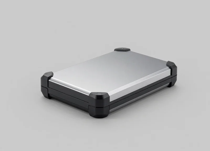An industrial rugged RFID reader for airport environments on a clean background.