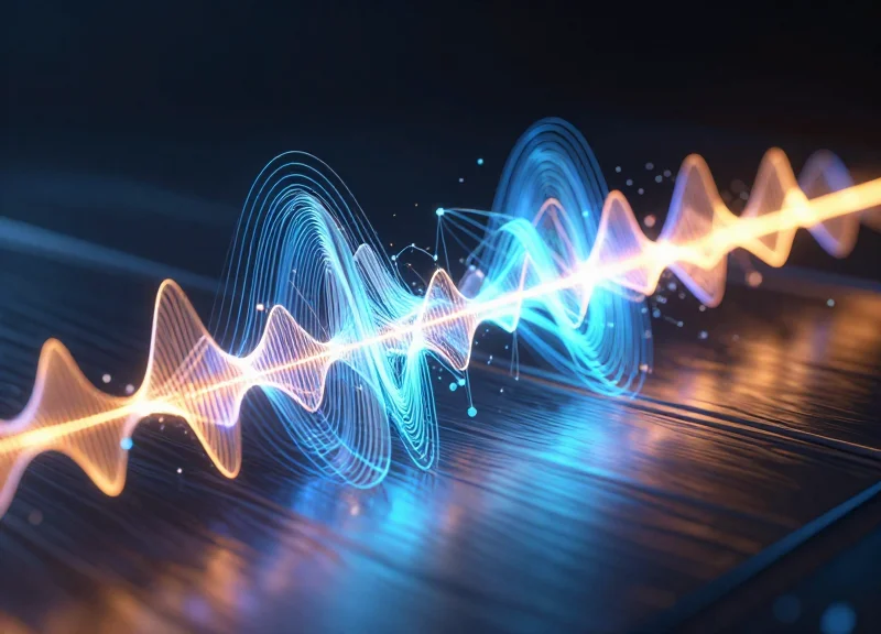 Conceptual visualization of radio frequency interference interacting with a metallic surface