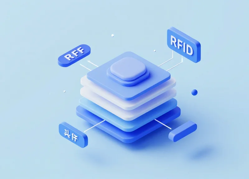 Isometric 3D view of future miniature RFID components and hybrid material structures.