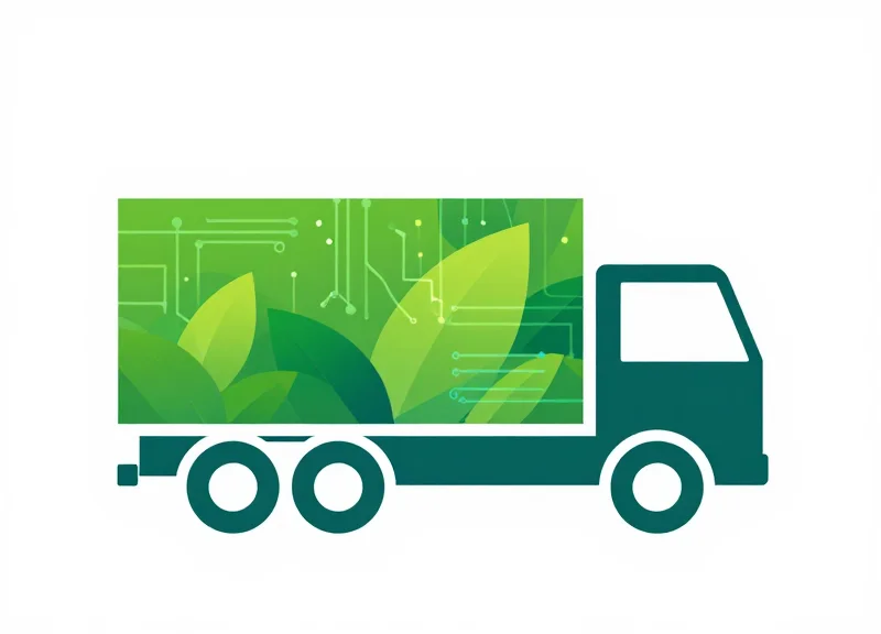 Abstract illustration representing green supply chain and sustainable logistics.
