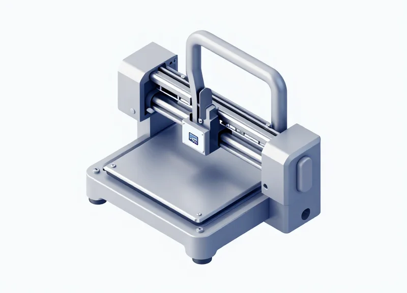 Isometric 3D model showing the internal chassis of an industrial printer with highlighted RFID antenna placement.