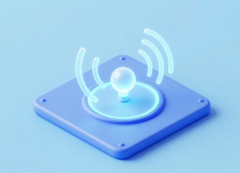 Isometric 3D model showing the signal propagation and polarization of a floor-based RFID antenna.