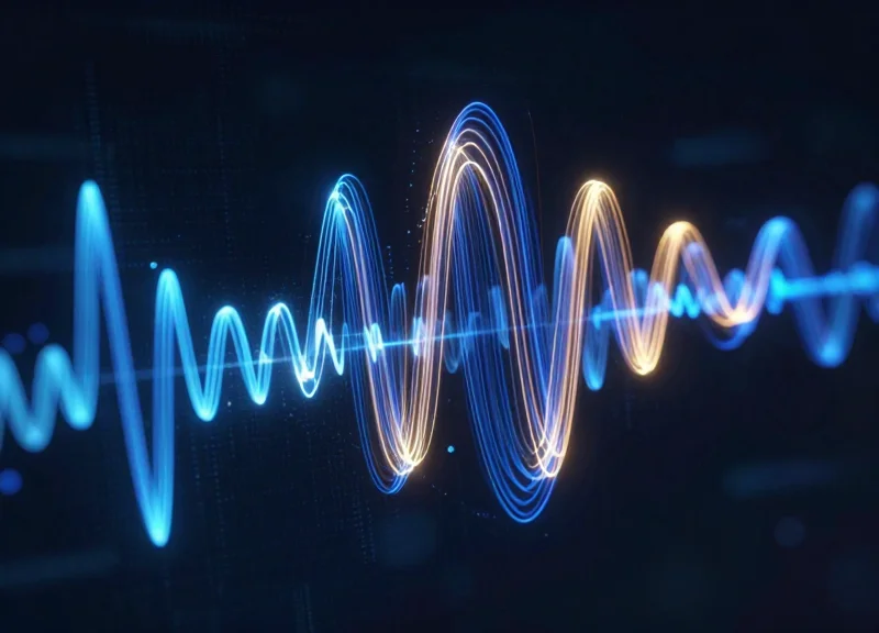 Abstract visualization of linear and circular electromagnetic waves for RFID technology.