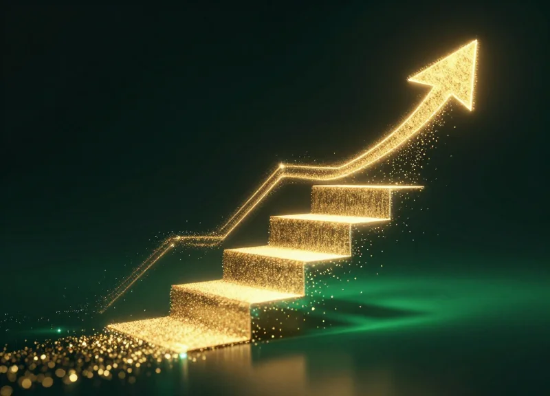 Abstract concept art representing high ROI and financial growth through technology accuracy.