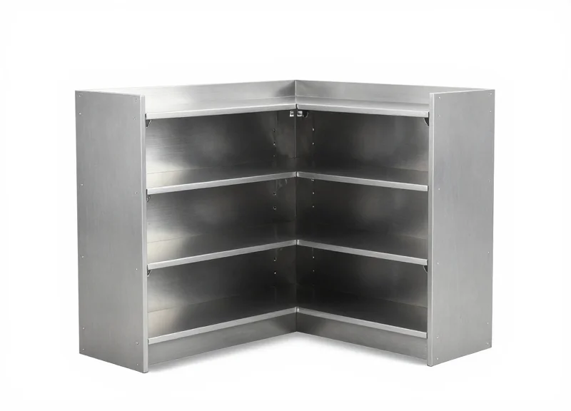 Commercial studio shot of the durable industrial frame of a smart shelf.
