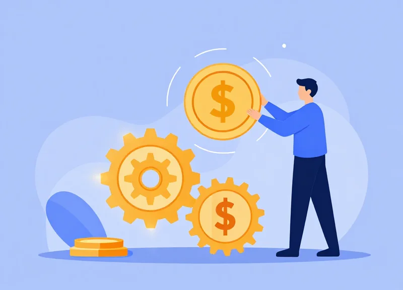 Flat vector illustration showing business growth and return on investment
