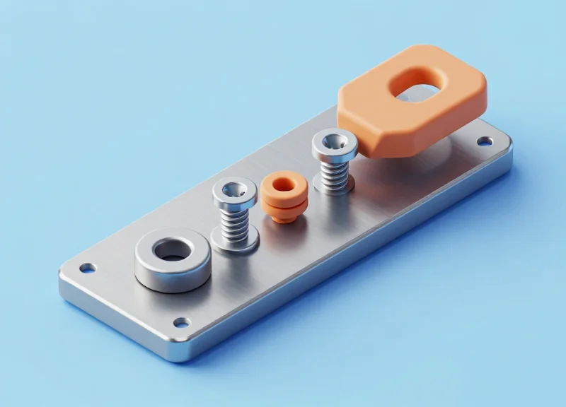 3D diagram showing mounting of an RFID tag on a high-stress machinery surface