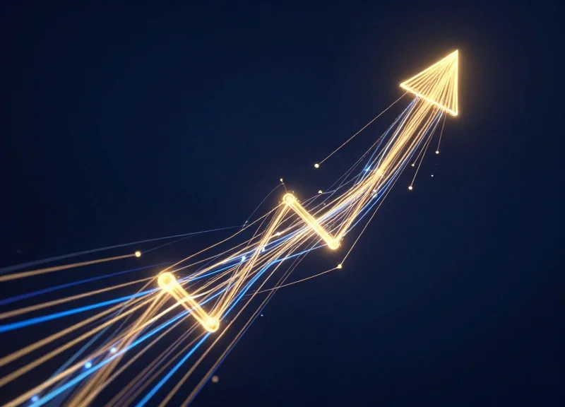 Abstract glowing data streams representing automated scanning efficiency
