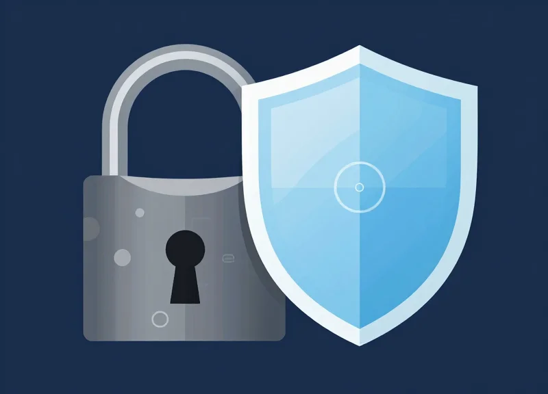 Abstract metaphor for security showing a physical lock and a digital shield representing physical vs cloud control.