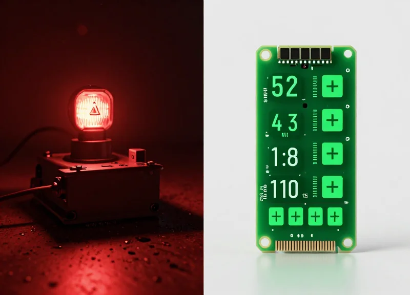 Visual comparison between chaotic unmonitored hardware and clean proactive monitoring status.