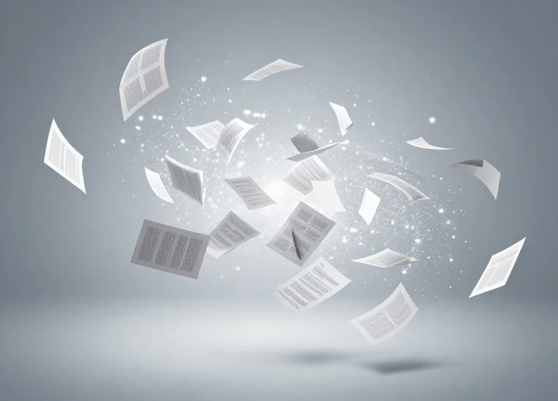A conceptual illustration showing the transition from messy paper records to a clean digital system.