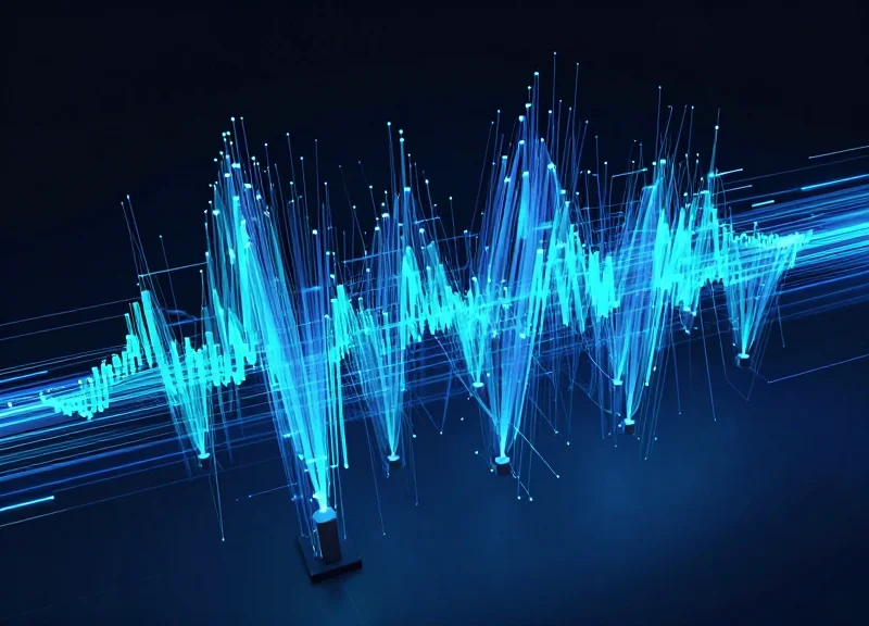 Abstract visualization of wireless signal strength and network penetration for ESL systems.