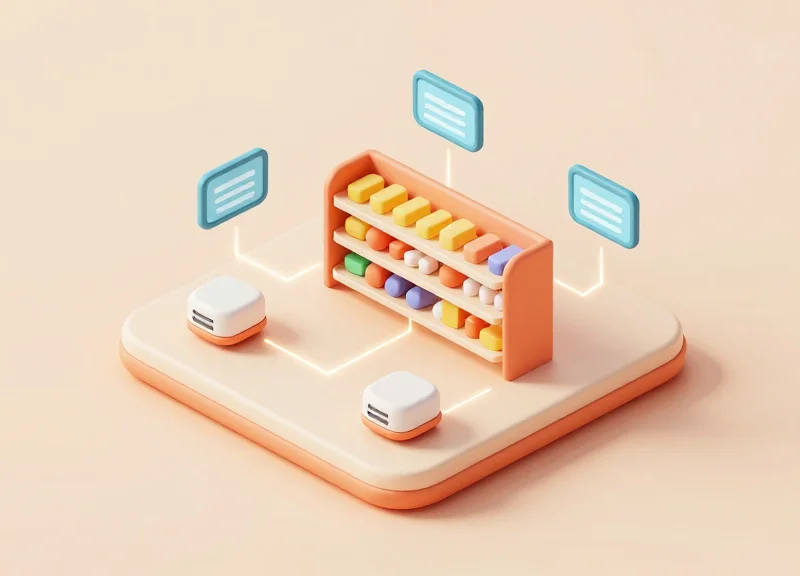 Isometric view of an automated retail price management system