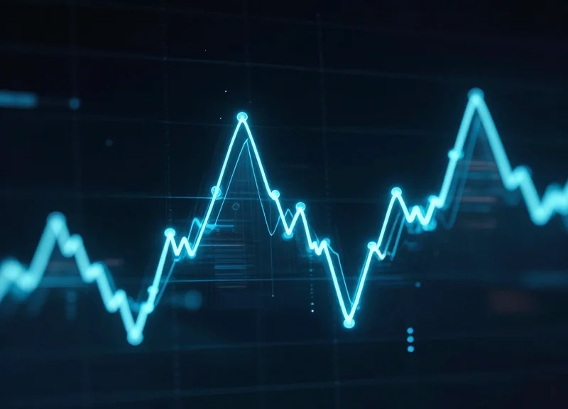 Abstract data visualization of battery health trends with neon light trails.
