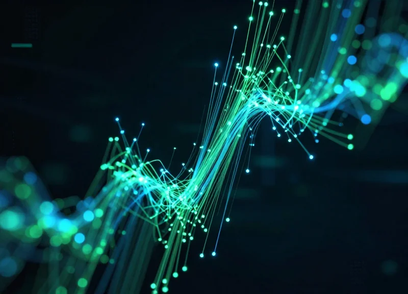 Abstract data visualization of dynamic pricing and waste reduction