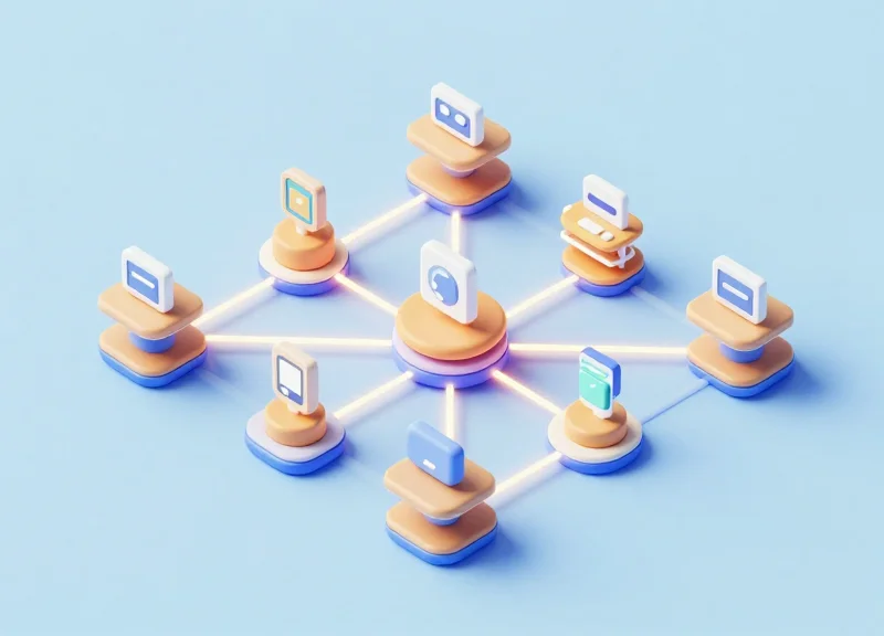 Isometric view of integrated store management system with ESL and RFID