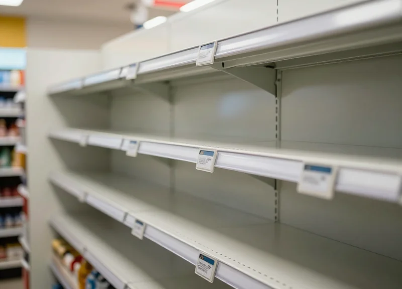 Modern small-format convenience store with digital pricing labels on clean shelves.