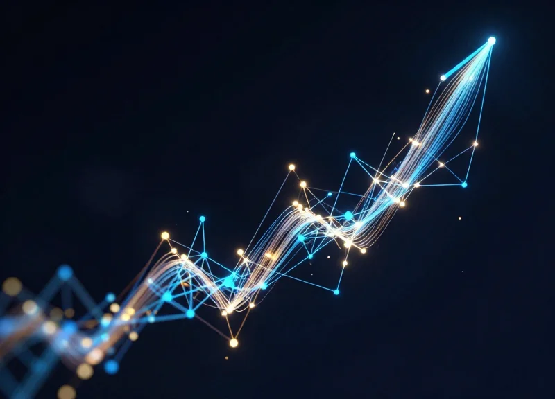 Abstract visualization of wireless connectivity signals and data nodes.